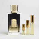 Décant Fragsplit d’Amber Sky d’Ex Nihilo, parfum ambré et boisé unisexe, en formats 1 ml, 2 ml, 5 ml ou 10 ml, livré en Suisse et France.