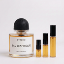Bal d'Afrique Absolu de Byredo : décant Fragsplit en petit format pour essayer sur la peau, disponible en 1 ml à 10 ml en Suisse et France.