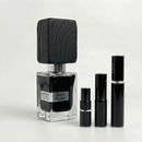 Décant Fragsplit de Black Afgano par Nasomatto, parfum unisexe sombre et boisé à essayer sur la peau, en formats 1 ml à 10 ml.