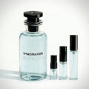 Décant Fragsplit d'Imagination de Louis Vuitton, parfum masculin frais aux agrumes et au thé, en formats 1 ml à 10 ml, livré en Suisse et France.