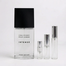 Décant Fragsplit de L'Eau d'Issey Intense par Issey Miyake, parfum masculin boisé, épicé et fumé, à essayer sur la peau de 1 ml à 10 ml.