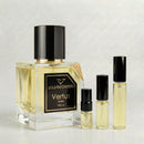Décant Fragsplit de Sole Patchouli par Vertus, un parfum boisé et poudré à essayer sur la peau en formats 1 ml, 2 ml, 5 ml ou 10 ml.
