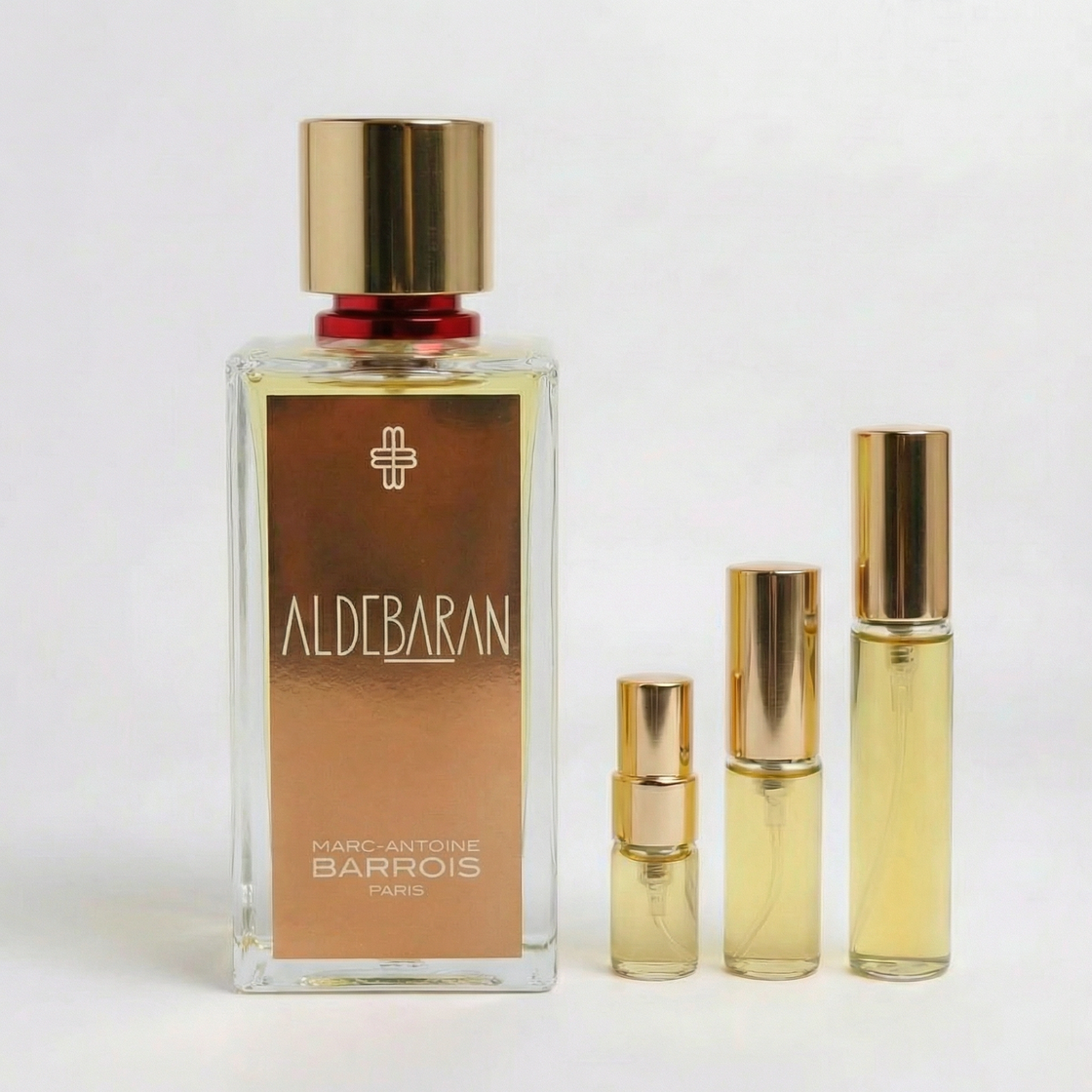 Décant Fragsplit d’Aldebaran de Marc-Antoine Barrois, en formats 1 ml, 2 ml, 5 ml ou 10 ml pour essayer ce floral blanc sur la peau.
