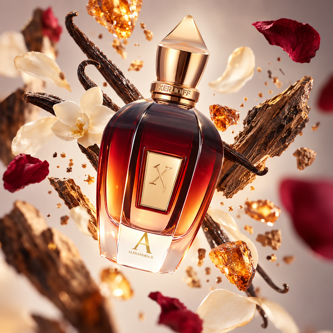 Essayez Alexandria 2 de Xerjoff grâce au petit décant Fragsplit, un format pratique livré en Suisse et en France pour tester ce parfum unisexe.