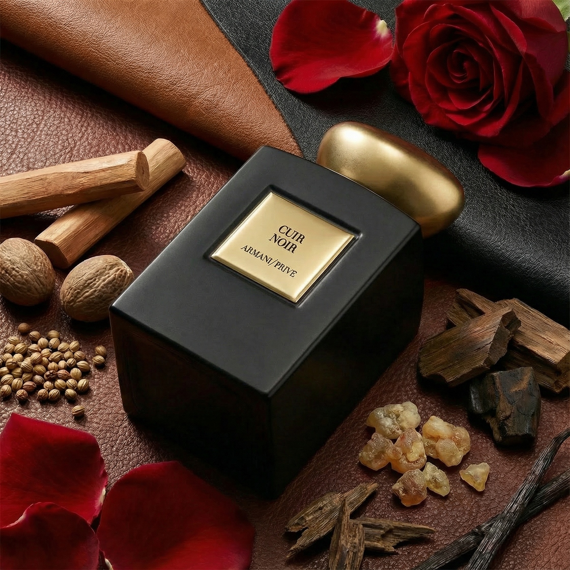 Essayez Cuir Noir d’Armani Privé sur la peau avec un décant Fragsplit de 1 ml, 2 ml, 5 ml ou 10 ml, livré en Suisse et en France.