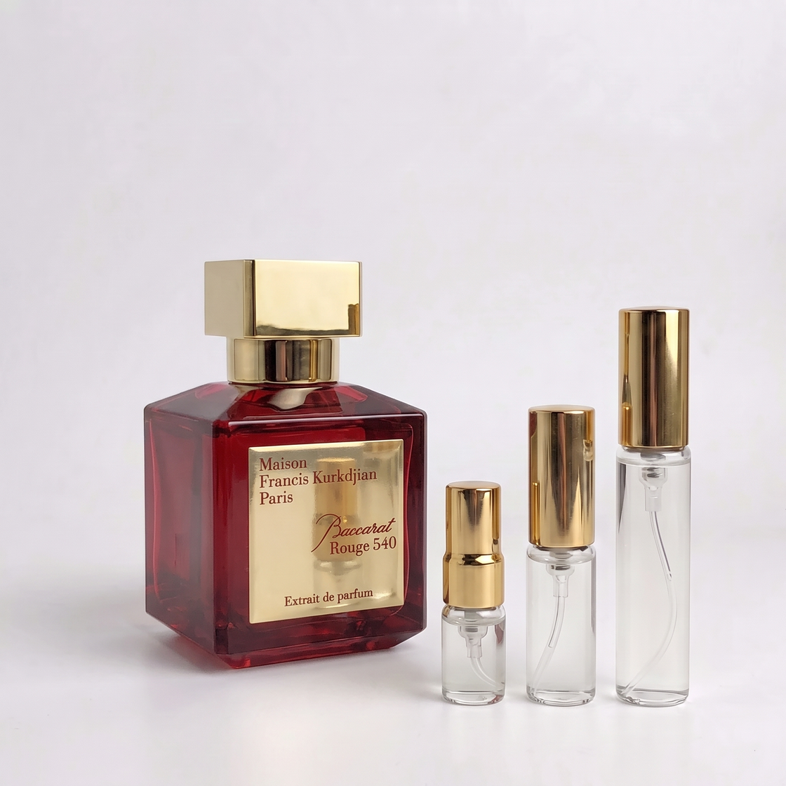 Décant Fragsplit de Baccarat Rouge 540 Extrait de Maison Francis Kurkdjian, échantillon unisexe 1 ml pour tester avant d’acheter en Suisse et France.