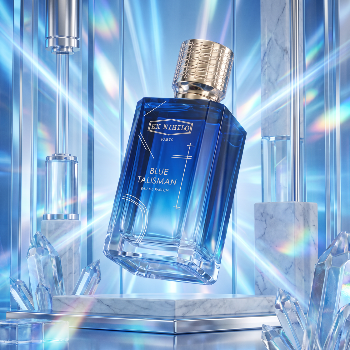 Fragsplit-Parfumprobe von Blue Talisman von Ex Nihilo im Kleinformat für Unisex-Düfte, um den Akkord vor dem Kauf vertrauensvoll zu testen.