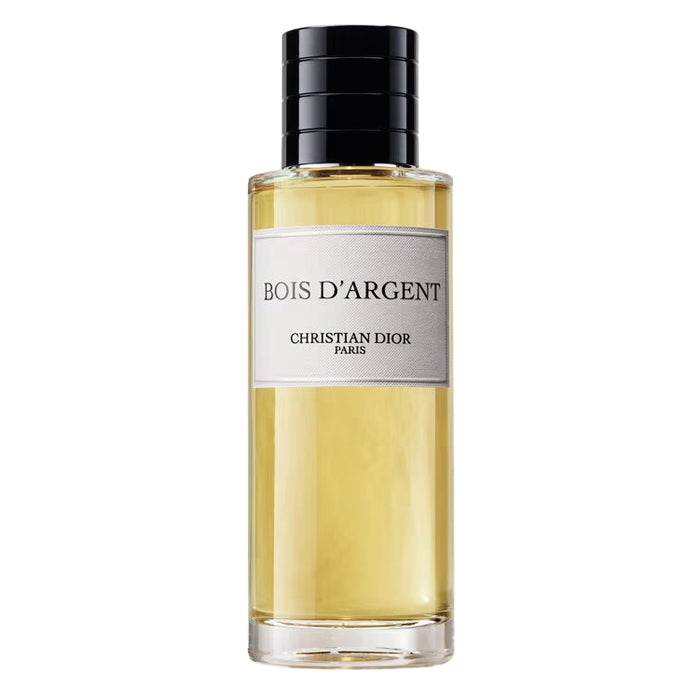 Bois d'Argent de Dior en décant Fragsplit : testez ses accords boisés, poudrés et miellés en petit format, livré en Suisse et en France.