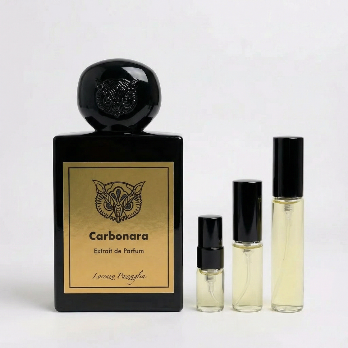 Décant Fragsplit de Carbonara par Lorenzo Pazzaglia, en formats 1 ml à 10 ml, pour tester ce parfum gourmand sur la peau en Suisse et France.