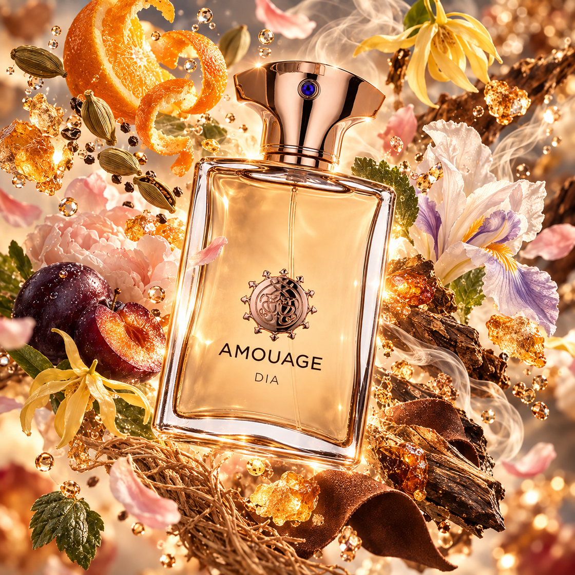Essayez Dia Man d’Amouage sur la peau avec le petit format Fragsplit, décant masculin disponible en 1 ml, 2 ml, 5 ml ou 10 ml.