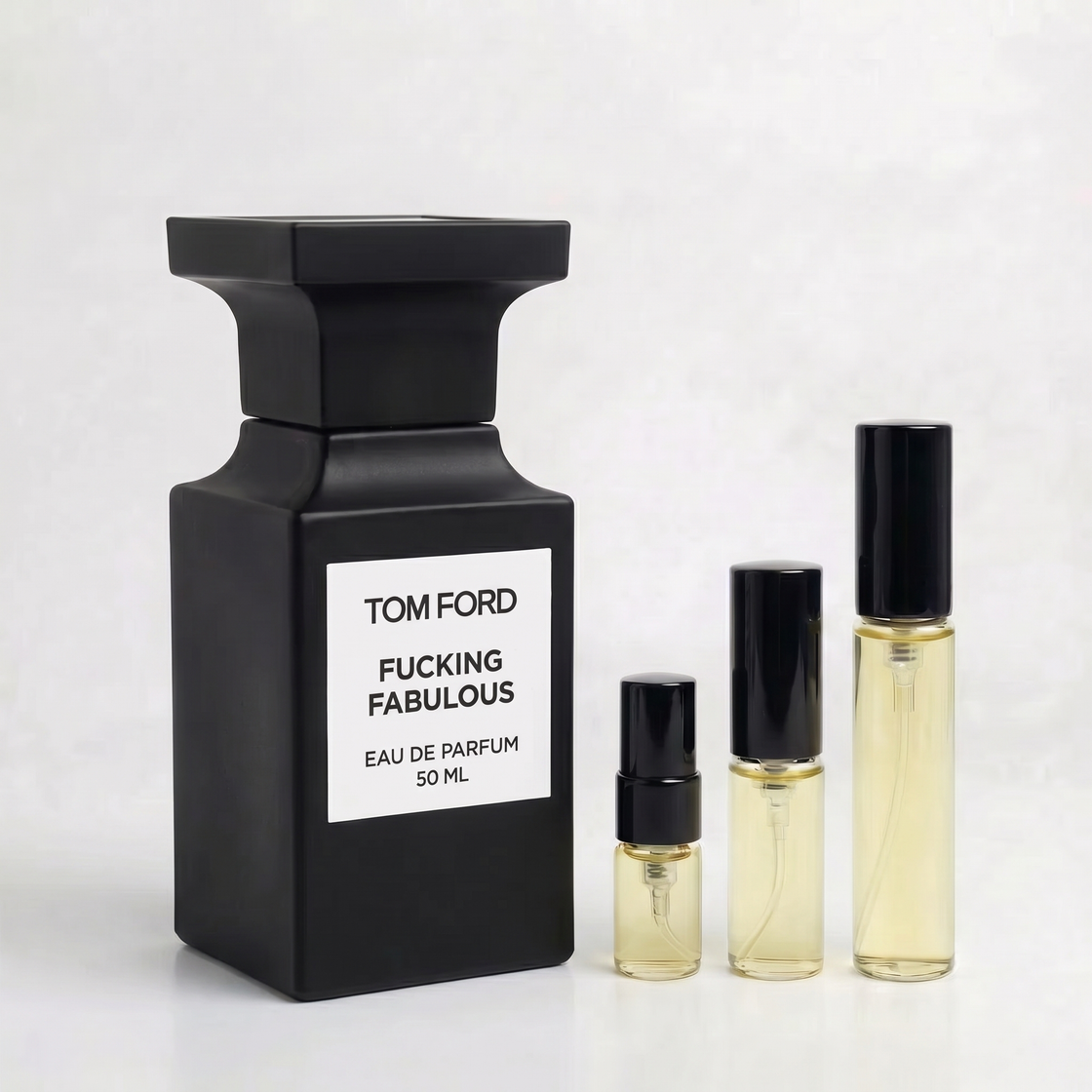 Décant Fragsplit de Fucking Fabulous Tom Ford, échantillon unisex à tester avant d’acheter, en formats 1ml, 2ml, 5ml ou 10ml, Suisse et France.