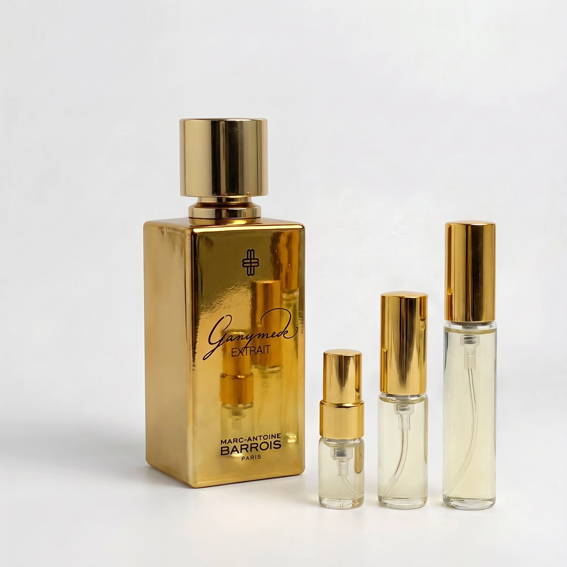 Ganymede Extrait de Marc-Antoine Barrois en échantillon Fragsplit, petit format 1 ml à 10 ml pour tester avant d’acheter en Suisse et France.