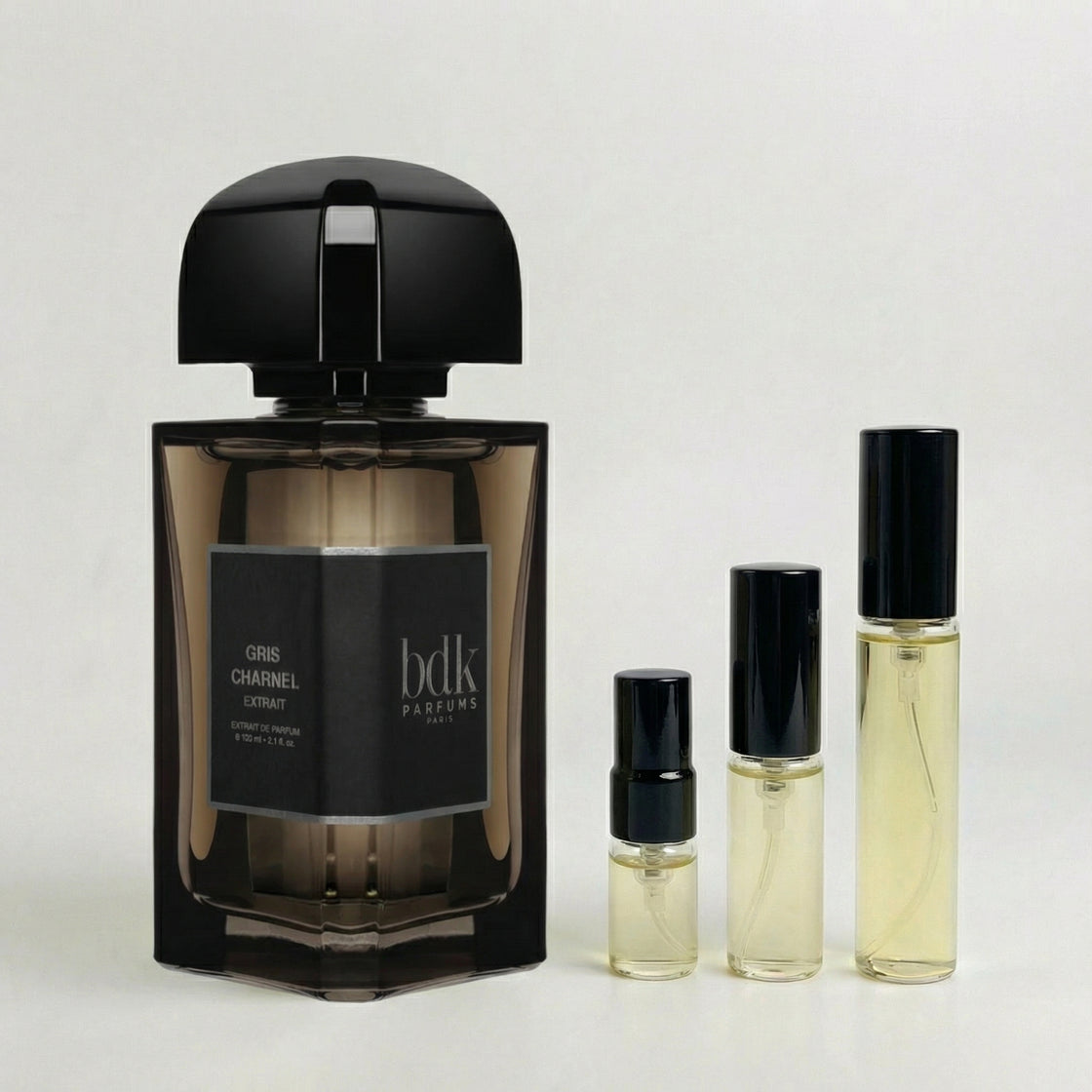 Décant Fragsplit de Gris Charnel Extrait de BDK, en formats 1 ml, 2 ml, 5 ml ou 10 ml pour le tester sur la peau avant achat.