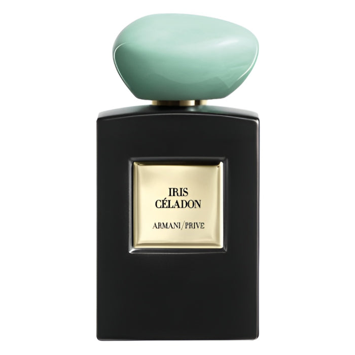 Échantillon d’Iris Céladon d’Armani Privé chez Fragsplit, petit format pour tester ses accords d’iris et de maté avant d’acheter.