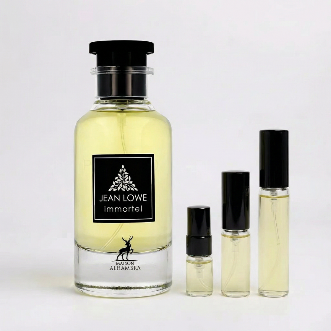 Décant Fragsplit d’Immortel de Jean Lowe, parfum masculin frais aux agrumes, gingembre et ambre, en formats 1 ml à 10 ml, livré en Suisse et France.