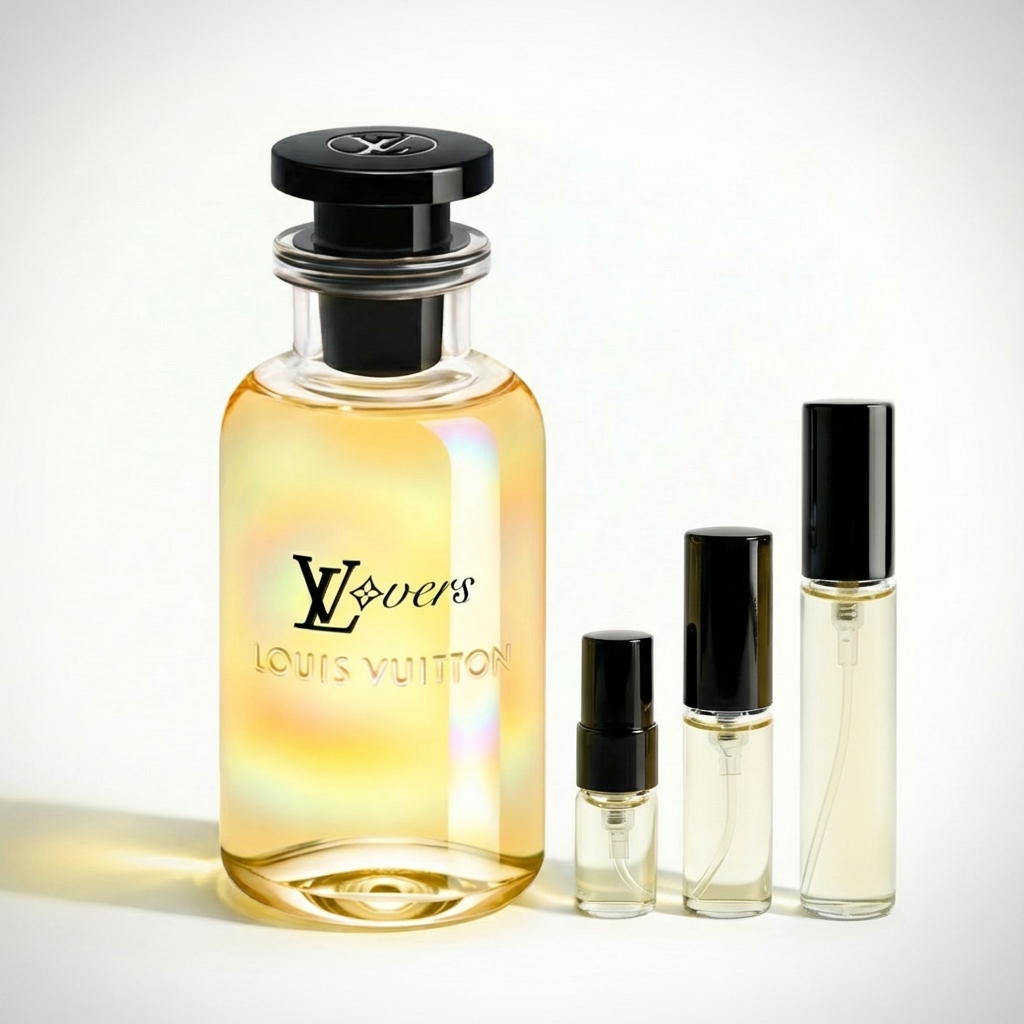 Décant Lovers de Louis Vuitton par Fragsplit, un échantillon boisé et aromatique en 1ml, 2ml, 5ml ou 10ml, livré en Suisse et en France.