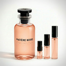 Décant Fragsplit de Matière Noire par Louis Vuitton, aux notes de fruits noirs, oud et rose, en formats 1 ml à 10 ml, livré en Suisse et France.