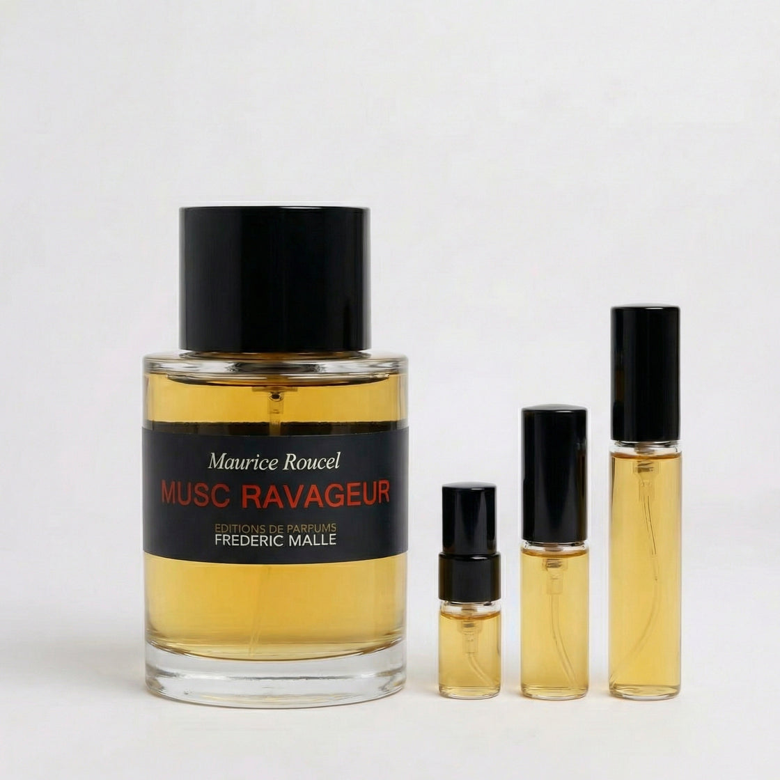 Décant Fragsplit de Musc Ravageur par Frederic Malle, parfum unisexe ambré et musqué à essayer sur la peau, livré en Suisse et France.