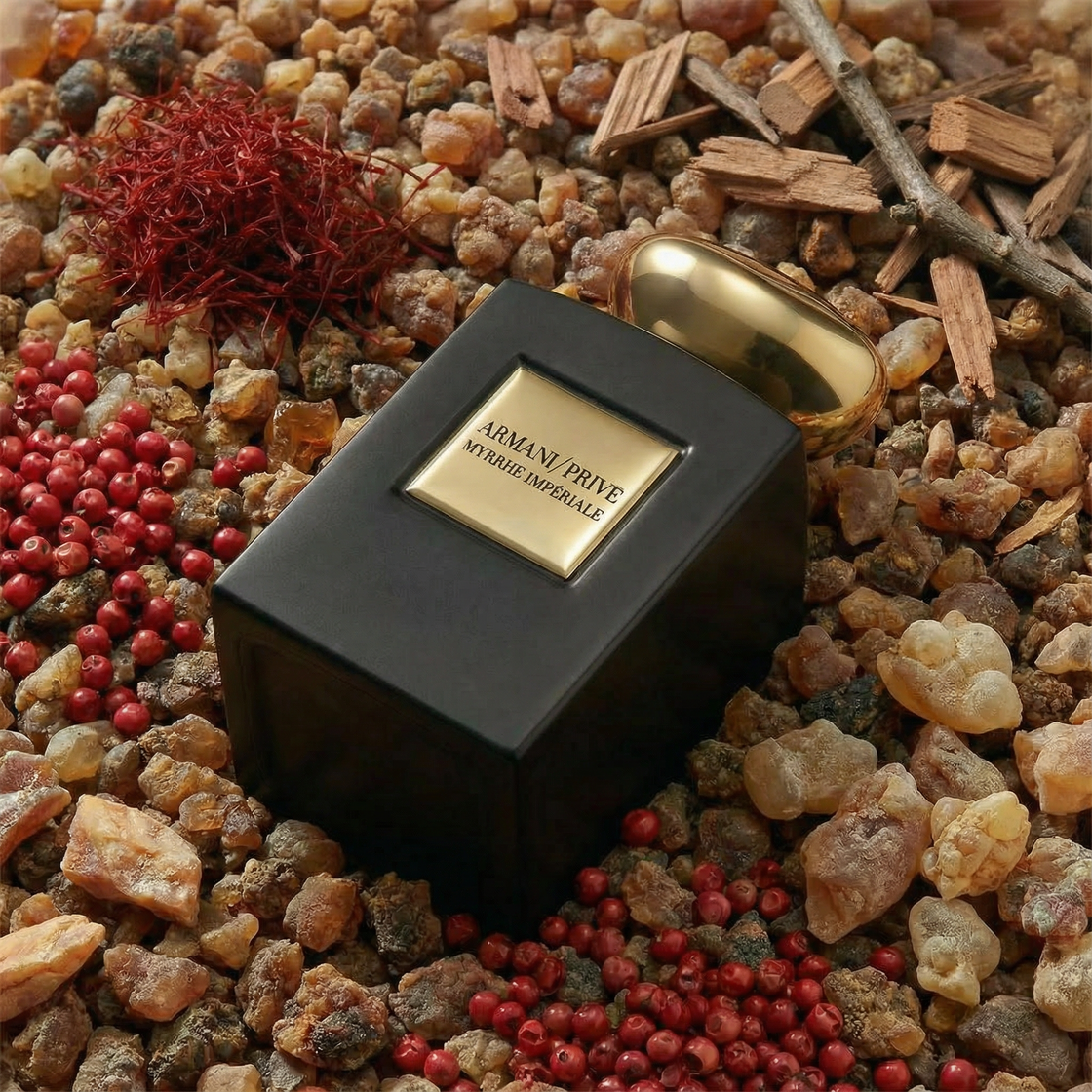 Essayez Myrrhe Impériale par Armani Privé en décant Fragsplit de 1 ml à 10 ml, petit format livré en Suisse et en France.