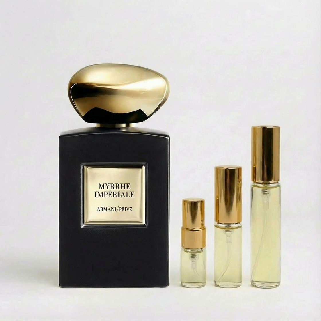 Décant Fragsplit de Myrrhe Impériale par Armani Privé, en formats 1 ml, 2 ml, 5 ml ou 10 ml pour tester ce parfum sur la peau.