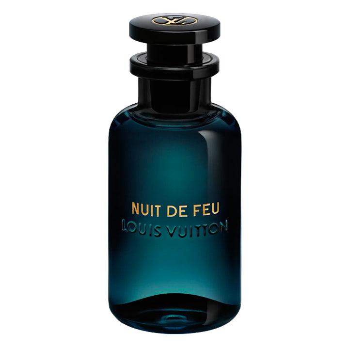 Échantillon Nuit de Feu de Louis Vuitton chez Fragsplit : un parfum boisé, fumé et épicé à essayer avant achat, livré en Suisse et France.