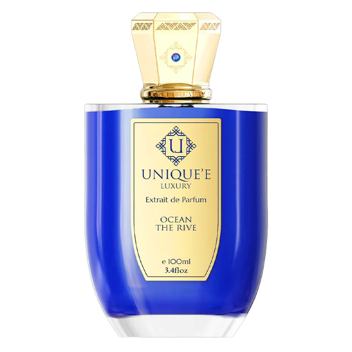 Échantillon Ocean The Rive de Unique'e Luxury en petit format Fragsplit, pratique pour tester le parfum avant d'acheter en Suisse ou en France.