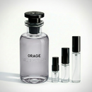 Décant Fragsplit d’Orage de Louis Vuitton, parfum masculin frais et boisé. Formats 1 ml à 10 ml pour l’essayer sur la peau en Suisse et France.