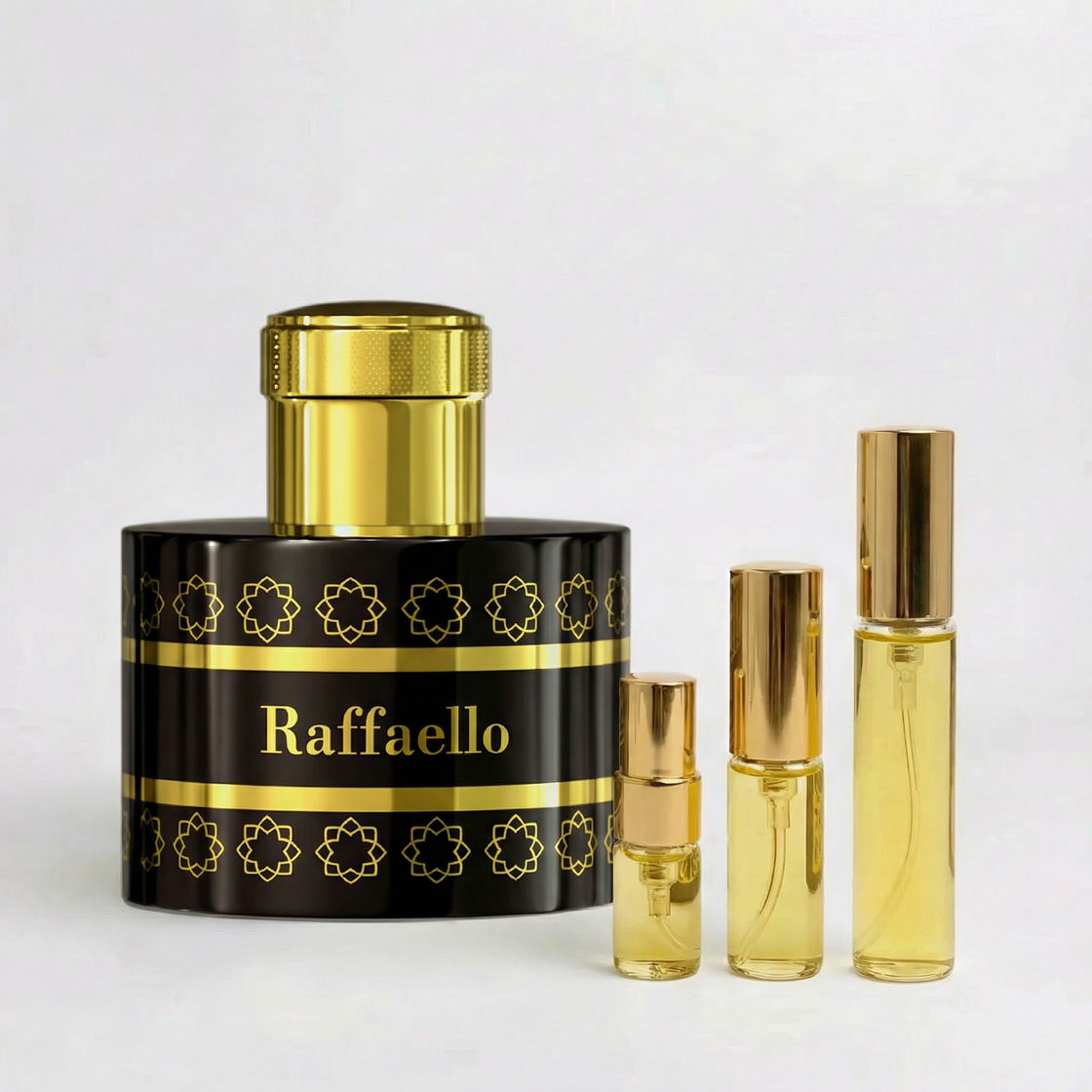 Décant Raffaello de Pantheon Roma par Fragsplit, en formats 1 ml, 2 ml, 5 ml ou 10 ml pour essayer ce parfum sur la peau.