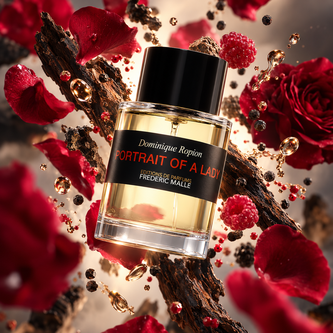 Essayez Portrait of a Lady Frederic Malle avec le décant Fragsplit, disponible en 1ml, 2ml, 5ml ou 10ml pour tester avant d’acheter.