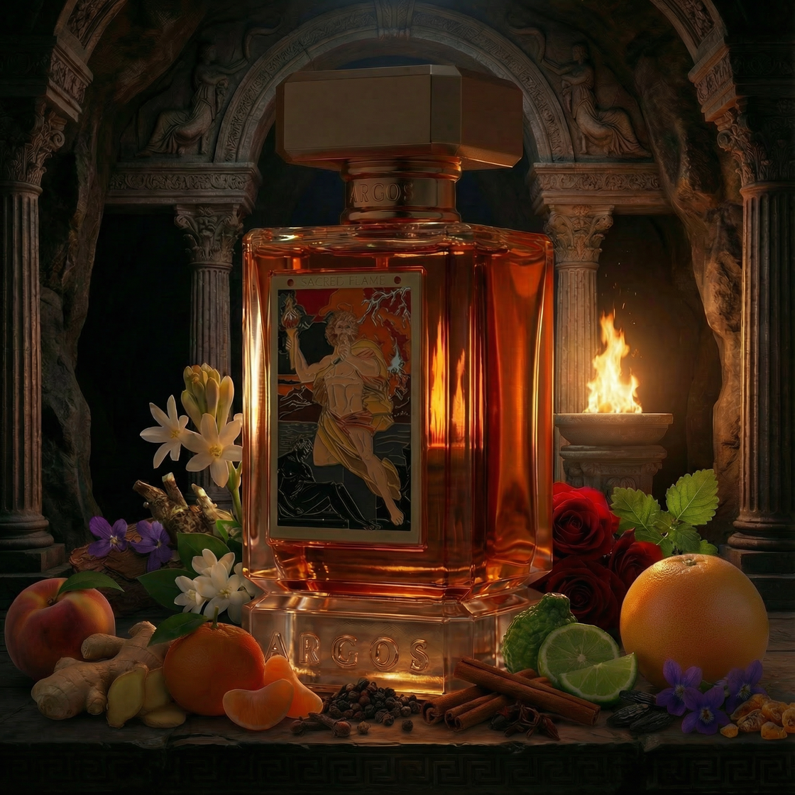 Sacred Flame d’Argos en petit format Fragsplit de 1 ml à 10 ml, idéal pour tester ce parfum unisexe chaud et épicé avant achat.