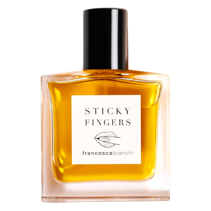 Échantillon de Sticky Fingers de Francesca Bianchi chez Fragsplit, un petit format pour tester ses notes de tabac et patchouli avant d’acheter.