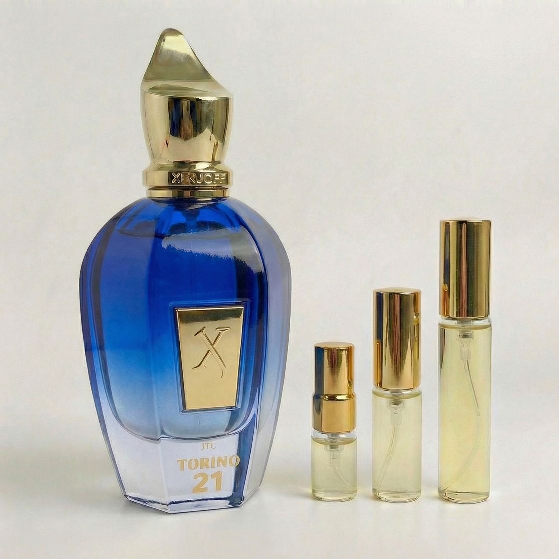 Décant Fragsplit de Torino 21 par Xerjoff, frais et aromatique, en formats 1ml, 2ml, 5ml et 10ml pour tester sur la peau en Suisse et France.
